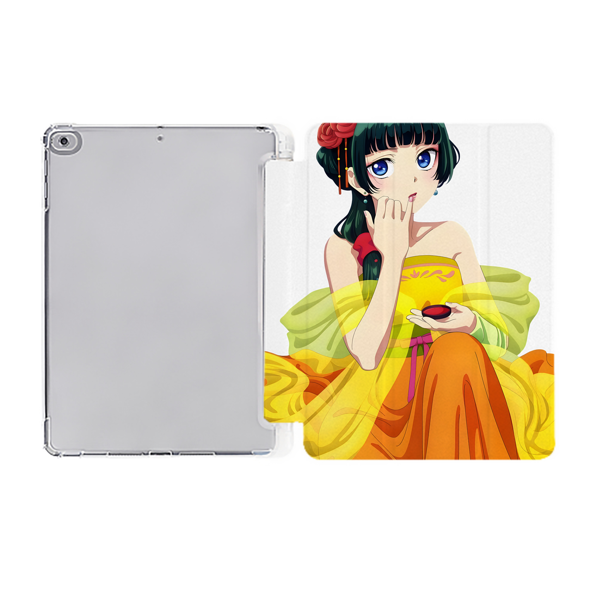 （画像用） 薬屋のひとりごと The Apothecary Diaries IPad ケース ペン収納付き 三つ折りスタンド PUレザー×シリコン 対応機種9.5/10.5/10.9インチ